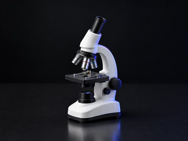 Concept render: Microscope paperweight. A laboratory microscope in miniature.