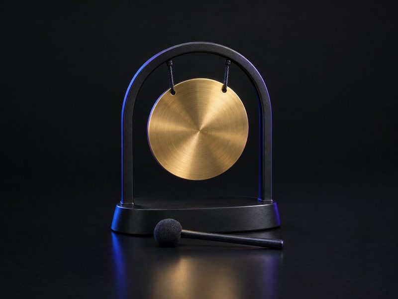Concept render: Deal gong. A desk gong to ring when the deal closes, your mark on the disc.