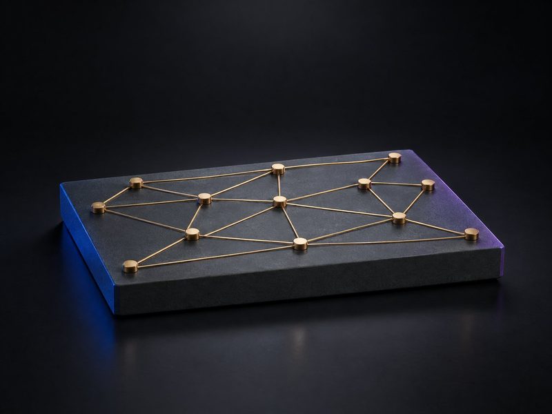 Concept render: Our network. Your hubs as raised pins, joined by the lanes you run.