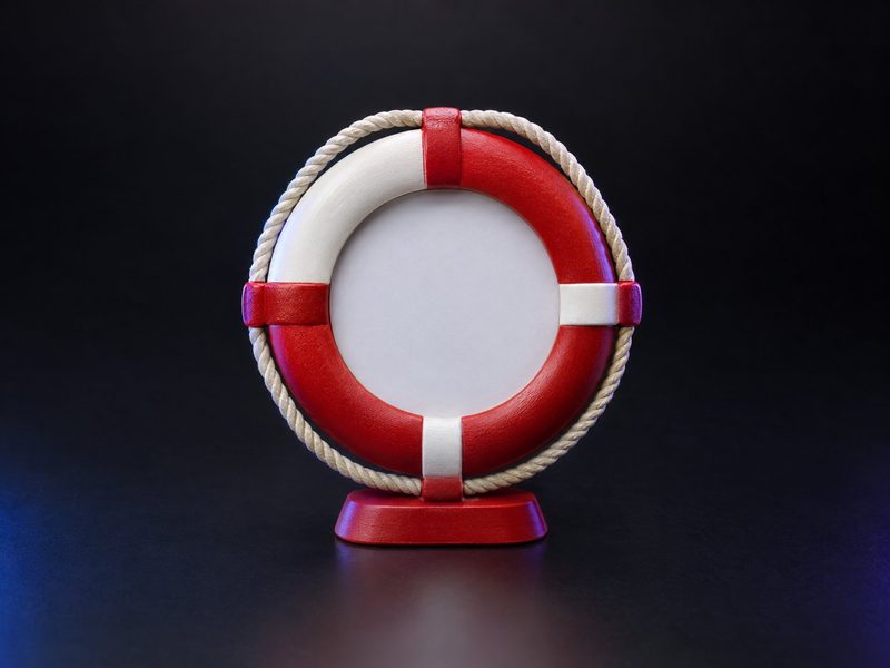 Concept render: Life-ring photo frame. A lifebuoy ring as a small photo frame.